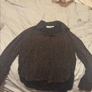 Sparkling Black Long Sleeve Top